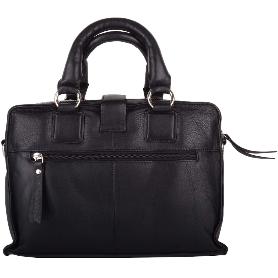 image 1 of London Leathergoods Womens Soft Premium Leather Hand Bag / Shoulder Bag with Detachable Strap | Black | Black