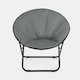 image 1 of OHS Plain Dyed Portable Lightweight Folding Soft Plush Padded Outdoor Garden Travel Camping Moon Chair Grey | Charcoal