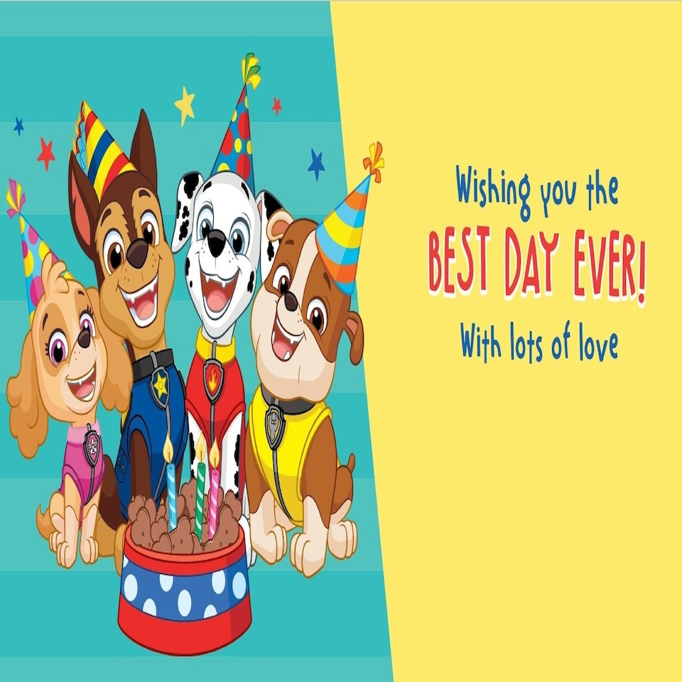 image 1 of Paw Patrol Grandson Birthday Card