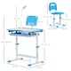 image 5 of HOMCOM Kids Desk and Chair Set, Height Adjustable Study Desk with USB Lamp | Blue