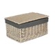 image 4 of White Wash Finish Storage Hamper with Grey Sage Lining Brown | Brown | L