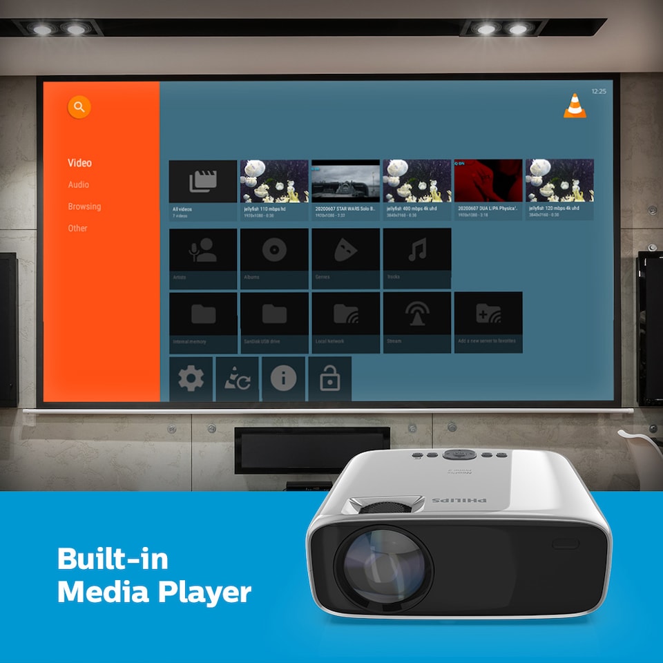 image 1 of Philips NeoPix Prime 2 Projector - 720p, Philips OS, HDMI and USB Ports