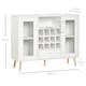 image 5 of HOMCOM Modern Sideboard Storage Cabinet Kitchen Cupboard Dining Bar Server with Glass Doors, Drawer & 12-Bottle Wine Rack for Living Room, White | White | White