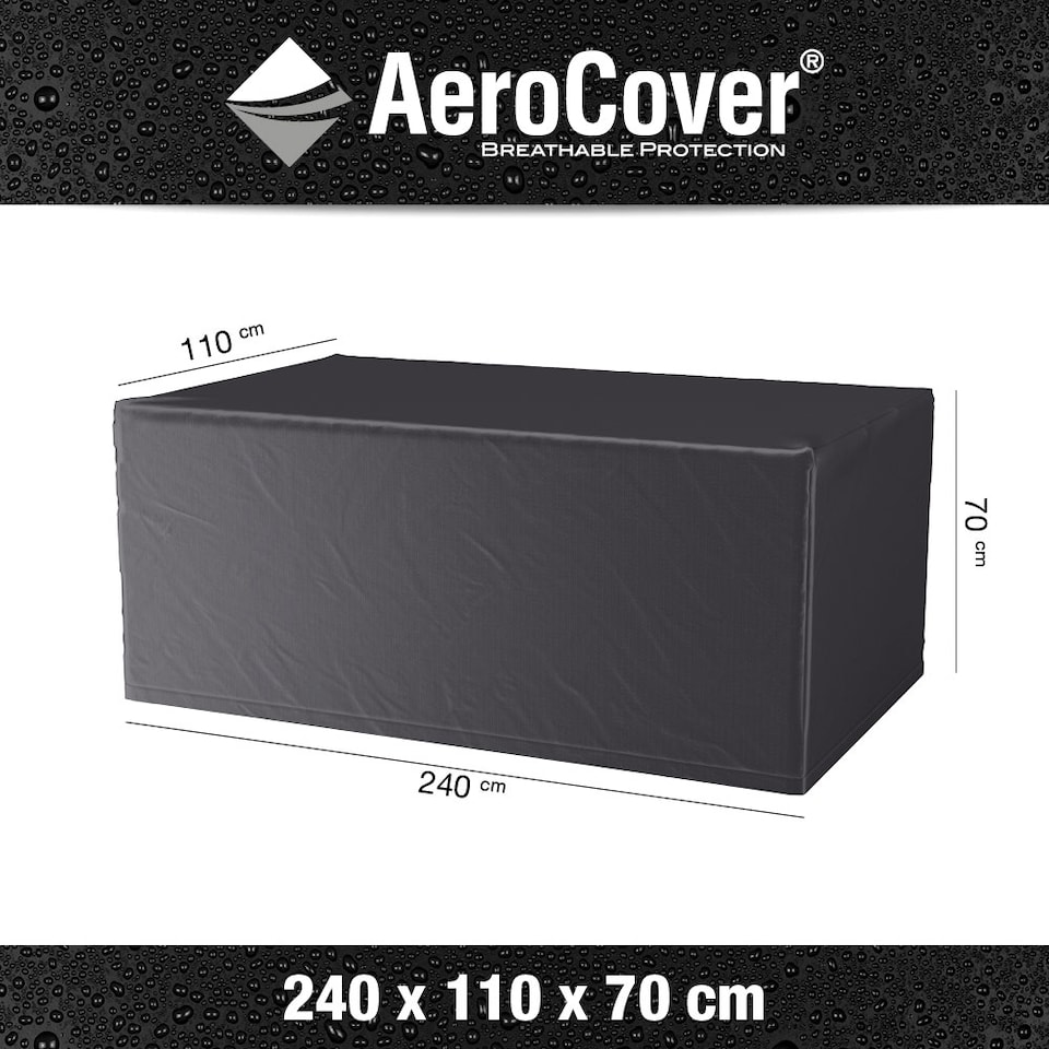 image 1 of Platinum AeroCover Waterproof Ripstop Polyester Garden Table Cover W240 x D110 x H70 cm