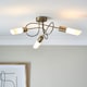 image 2 of Patras Antique Brass 3 Light Semi Flush Ceiling Light