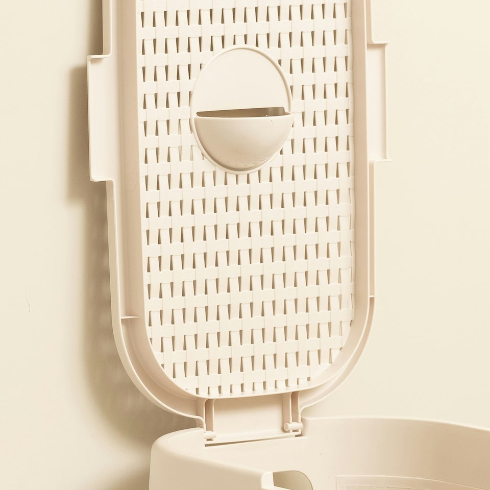 image 1 of Addis Rattan Effect Slim 40L Laundry Hamper - Cream