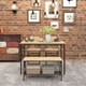 image 8 of HOMCOM 4 Piece Dining Table and Chairs Set, Industrial Kitchen Table Set of 4 with 2 Chairs and Bench, Space Saving Table and Chairs with Shelf for Small Spaces, Natural Wood Effect