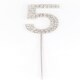 image 3 of Silver Diamond Number 50 Cake Topper Silver