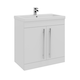 image 1 of Bathroom 2-Door Floor Standing Vanity Unit with Ceramic Basin 800mm Wide - White  - Brassware Not Included | White | White | 1