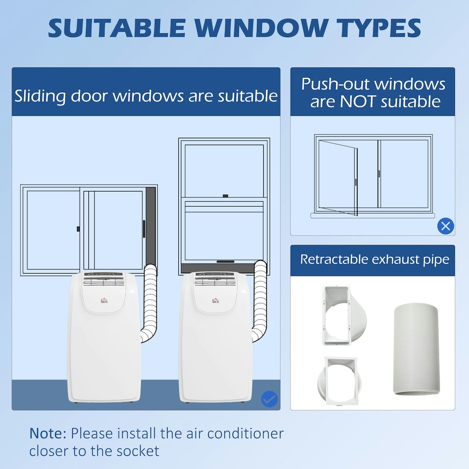image 1 of HOMCOM 12,000 BTU Portable Air Conditioner with 35m², Quiet Mode, Dehumidifier