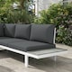 image 9 of Outsunny 4 PCs Garden Set w/ 5-Level Recline Corner Conversation Sofa Set White