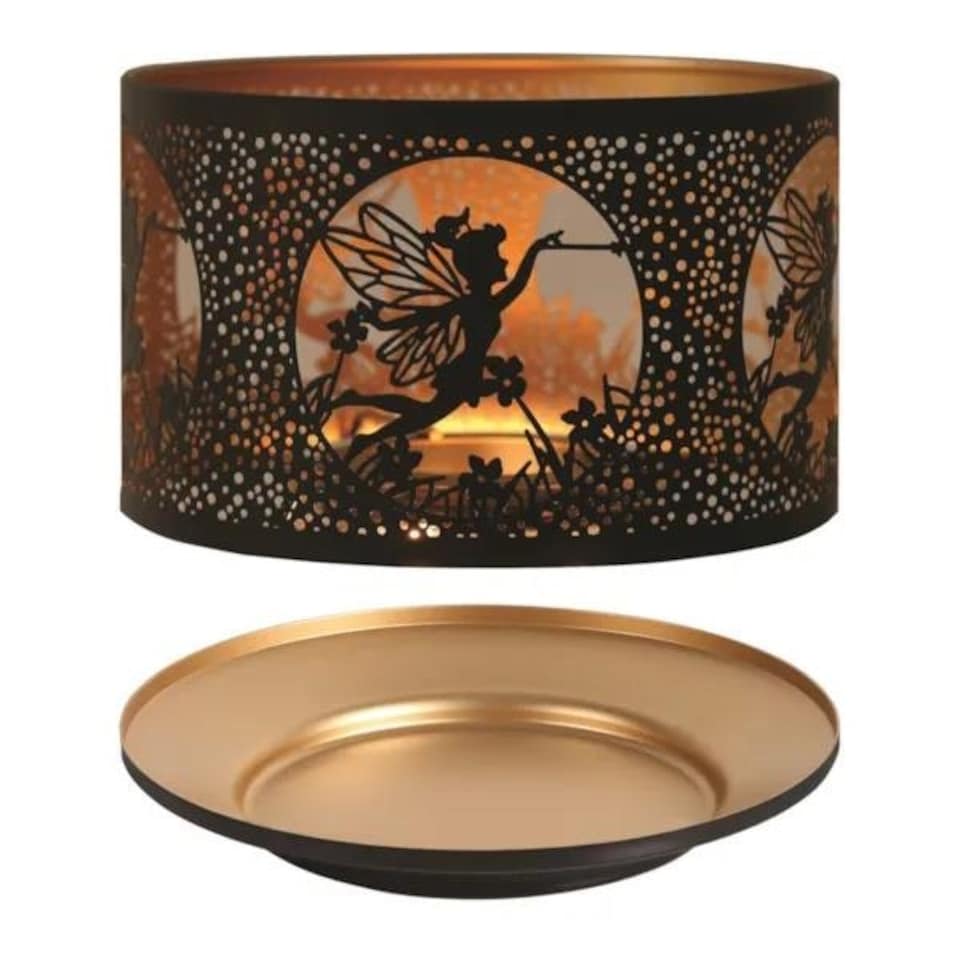 Aroma Candle Shade & Tray Set 15cm Black - Flying Fairy | Black | 1