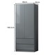 image 3 of FWStyle Stora 2 Door 2 Drawer Combination Wardrobe - Grey Gloss Front Grey