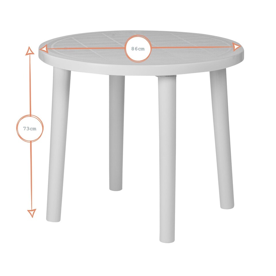 image 1 of Resol Tossa 4 Seater Garden Dining Table - White | White | White