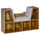image 1 of HOMCOM Cube Bookshelf Organizer with Reading Seat, Six Cubes, Brown