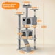 image 3 of Yaheetech 156 cm Multilevel Indoor Cat Climbing Frame Light Grey