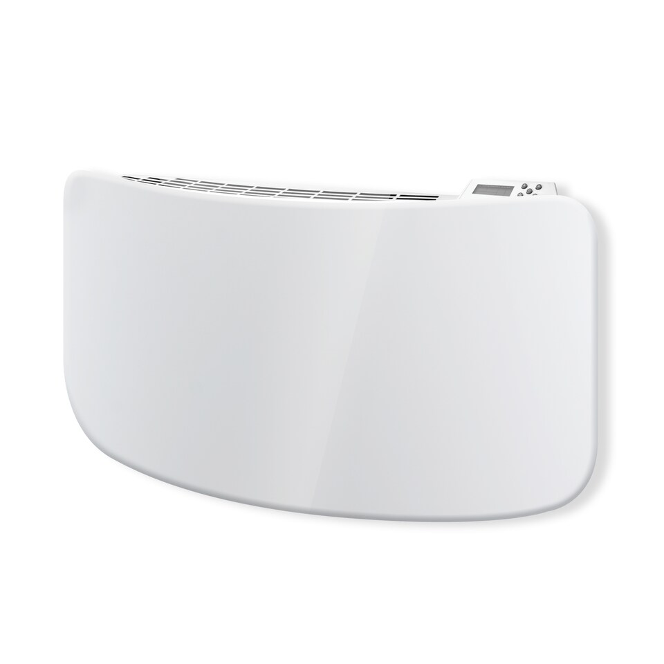 image 1 of Futura 1500W WIFI Curved Designer Electric Radiator Panel Heater White Wall Mounted with Timer and Thermostat