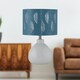 image 5 of Tuscan - White Ceramic Lamp with Teal Fern Shade White | Green