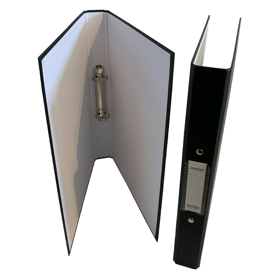 image 1 of Pack of 10 A4 Black Paper Over Board Ring Binders by Janrax | Black | 10