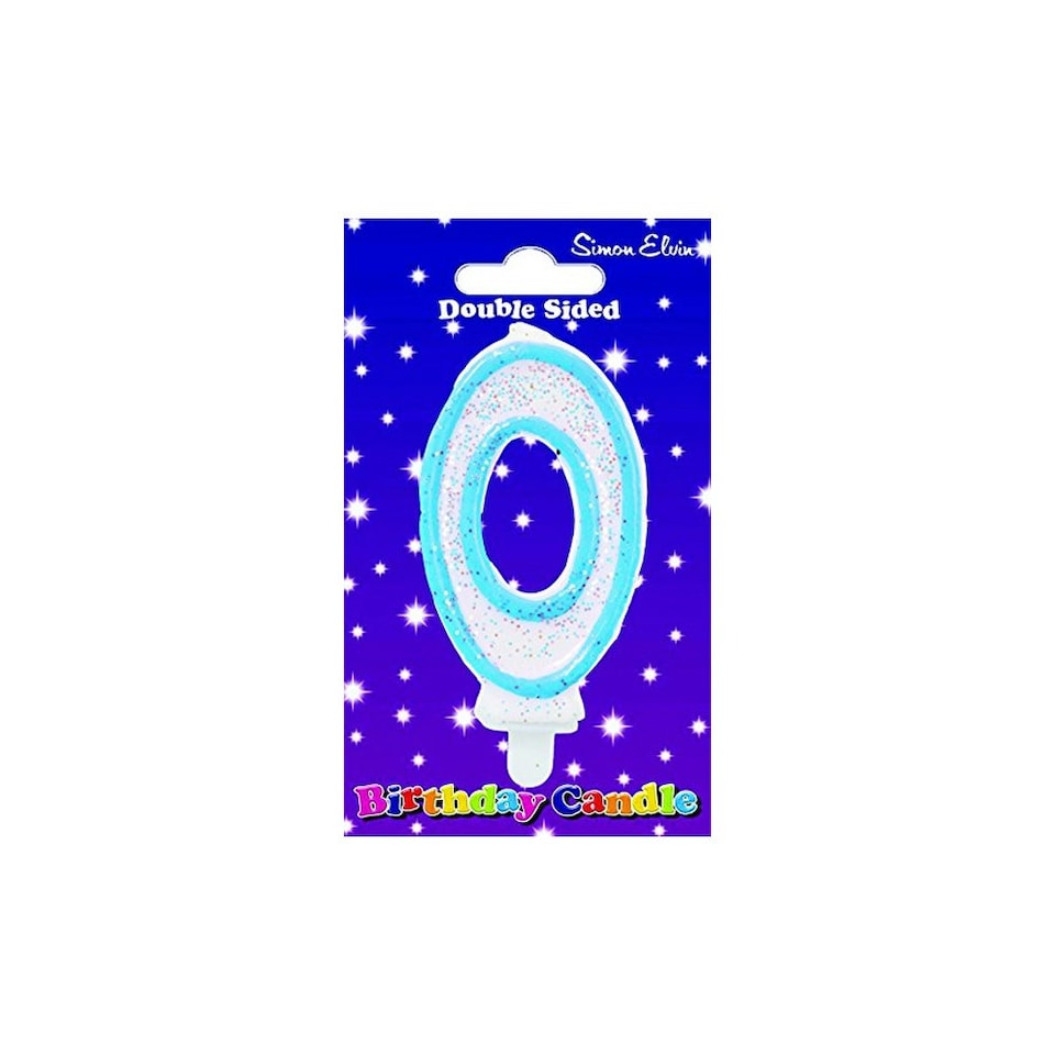 Simon Elvin Number 0 Birthday Candle - White/Blue - One Size