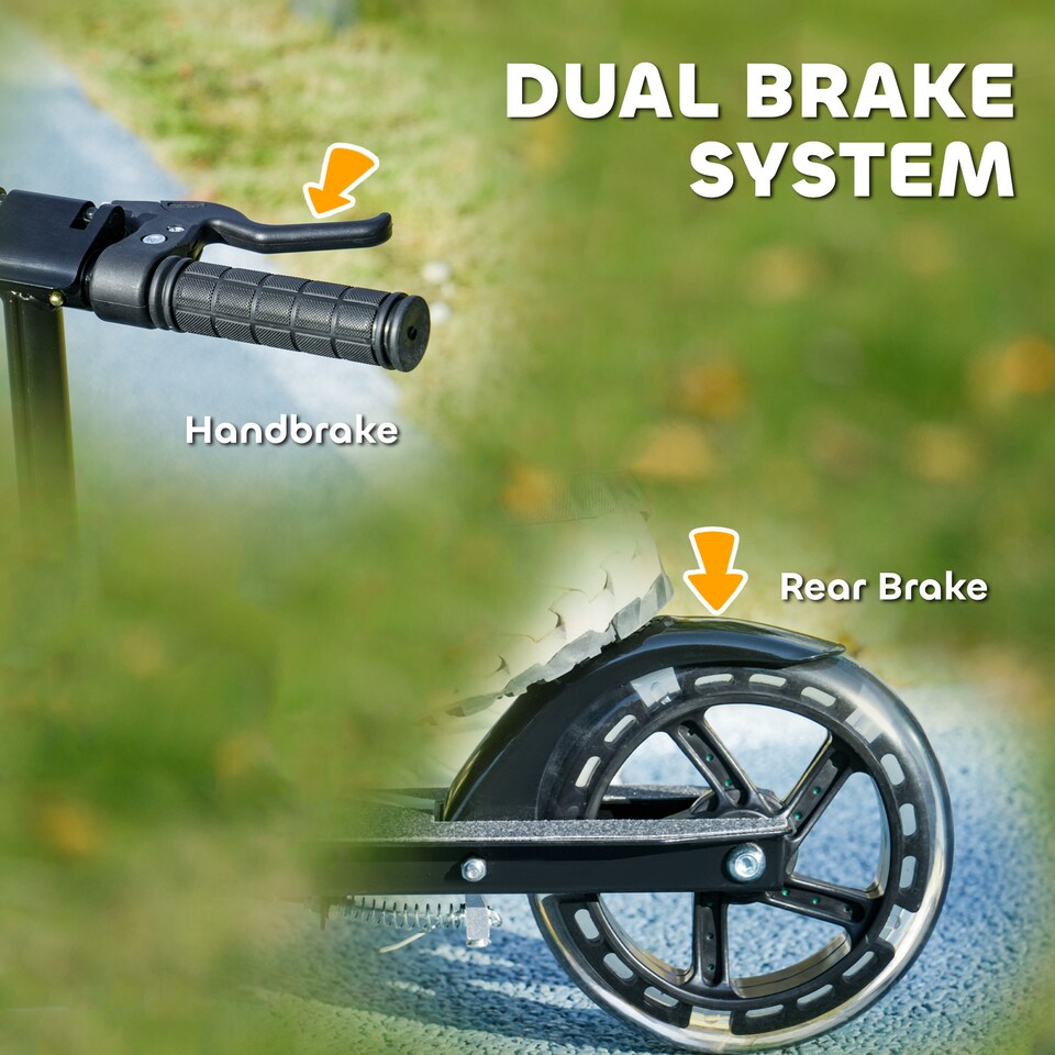 image 1 of AIYAPLAY Scooter for Ages 3-8 Years, Folding Kick Scooter with Adjustable Handle, Two Light Up Wheels, Handbrake, Rear Brake | Black