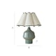 image 5 of ValueLights Jamie Green Ceramic Table Lamp with Green Scallop Tapered Shade Green