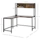 image 7 of HOMCOM Industrial L-Shaped Work Desk & Storage Shelf Steel Frame Adjustable Feet