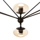 image 2 of Interiors by Premier Matte Black 21 Arm Pendant Lamp, Mid Century Sputnik Style Ceiling Light With Brown Glass Globes