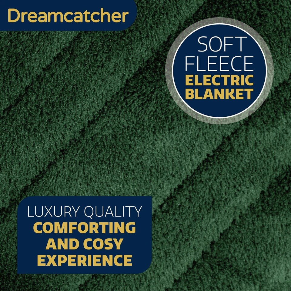 image 1 of Dreamcatcher Deluxe XL Electric Throw Heated Double Over Blanket Fleece - Green | Green | Green | One Size | 1