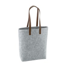 Bagbase Premium Felt Tote - Grey Melange/Tan - One Size | Multi