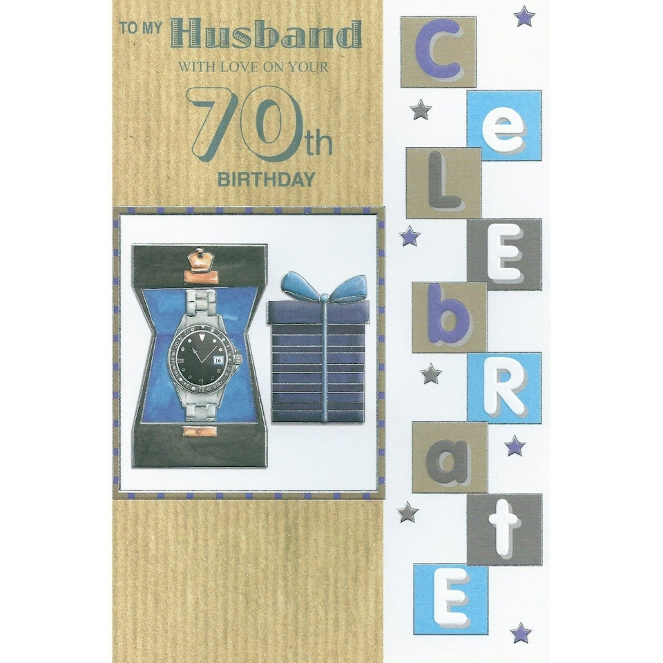 image 1 of To My Husband With Love On Your 70th Birthday card