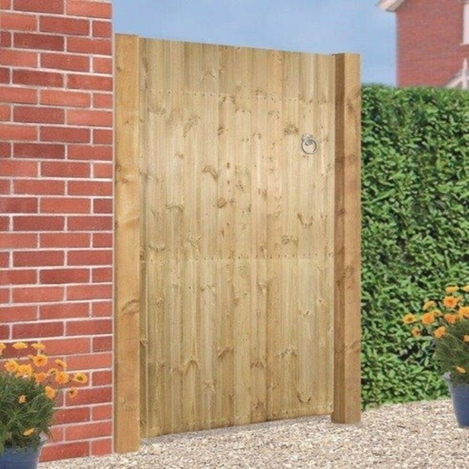 Carlton Square Top High Quality Single Gate - Pressure Treated Scandinavian Redwood - W750 x H1800 mm Brown