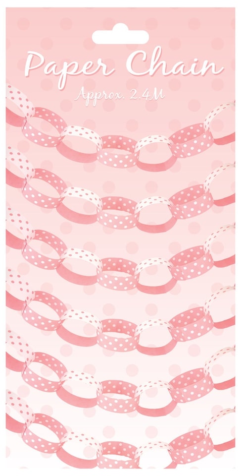 image 1 of Chain Paper Polka Dot Pink 2.4m