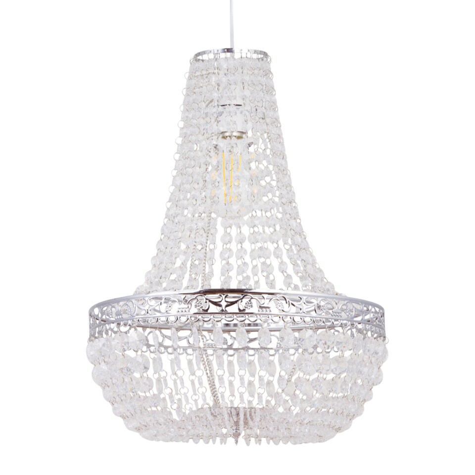 image 1 of Marino - Chandelier Style Pendant Lightshade | Clear | Chrome | Large | 1