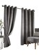 image 2 of Velvet Blackout Eyelet Curtains - Silver 167 cm x 137 cm