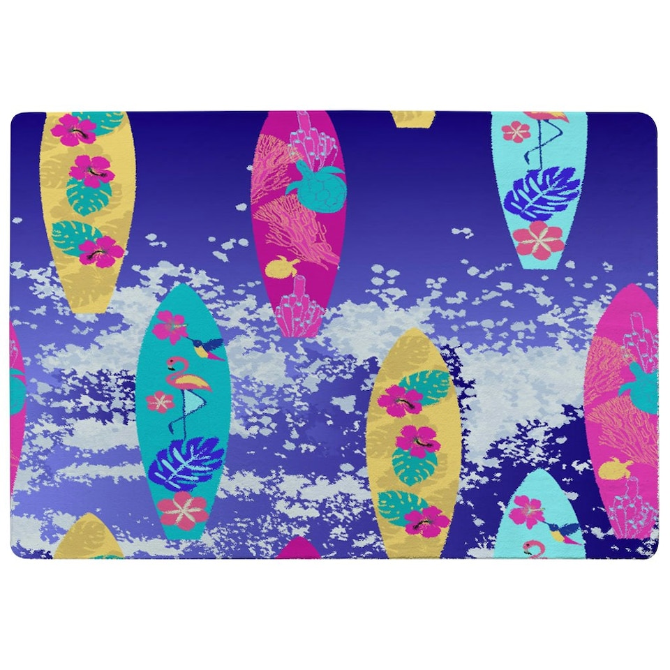 image 1 of Tropical Surf (Rug) Blue | Large: 140x200cm
