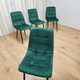 image 5 of Dining Chairs set of 4 velvet green kitchen chairs Green