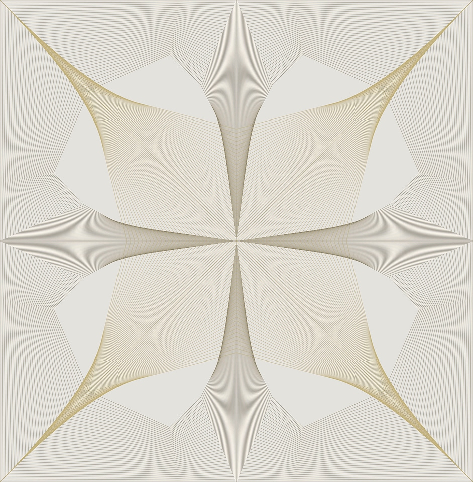 image 1 of NuWallpaper NUS3575 Inuition Peel & Stick Wallpaper, White & Gold | White | White & Gold | 2.86m² | 1