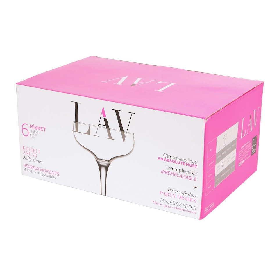 image 1 of LAV Misket Glass Champagne Saucers - 235ml - Pack of 12