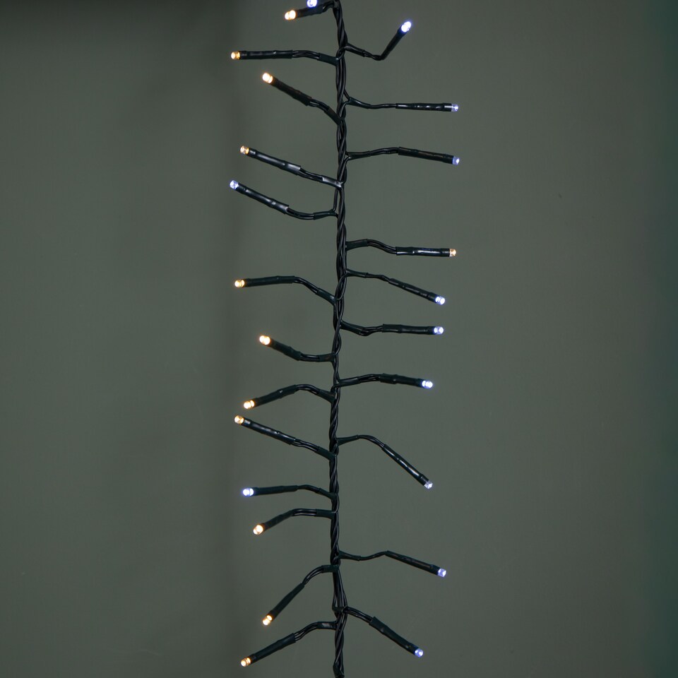 image 1 of 18.5m 1440 LED Christmas Cluster Multi-Action String Lights with Timer in White & Warm White
