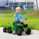 image 2 of HOMCOM Electric Quad Bike, 6V Kids Ride On All-Terrain with Back Trailer for Ages 18-36 Months - Green
