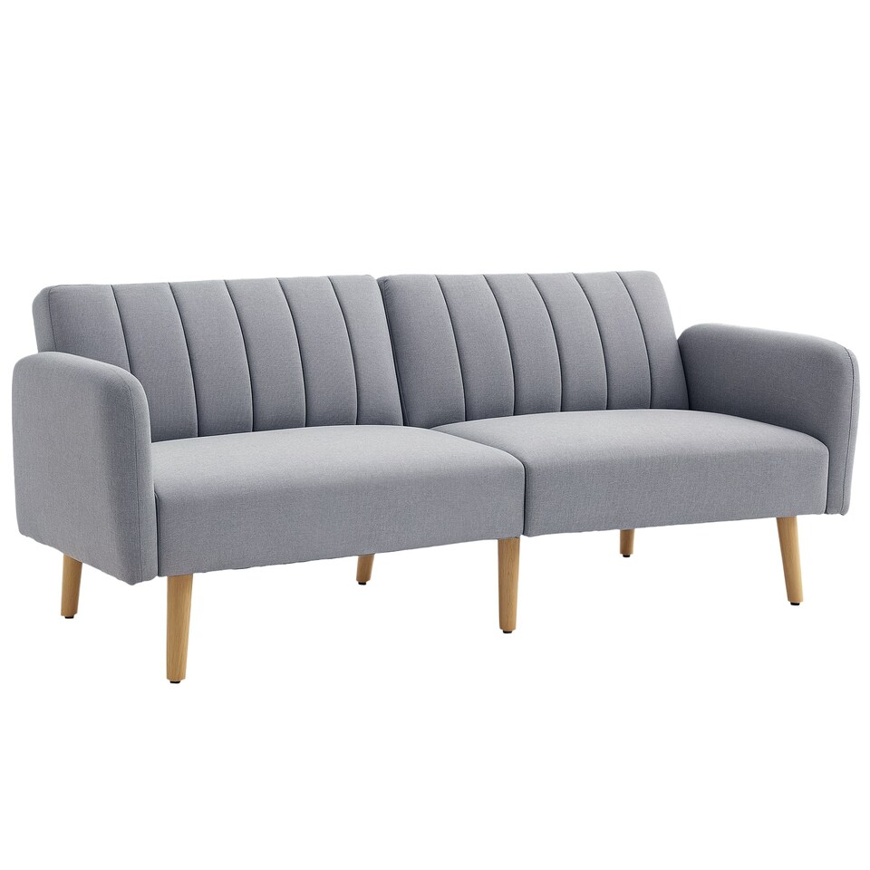 image 1 of HOMCOM 3 Seater Sofa Bed w/ Adjustable Backrest for Living Room, Guest Room 
