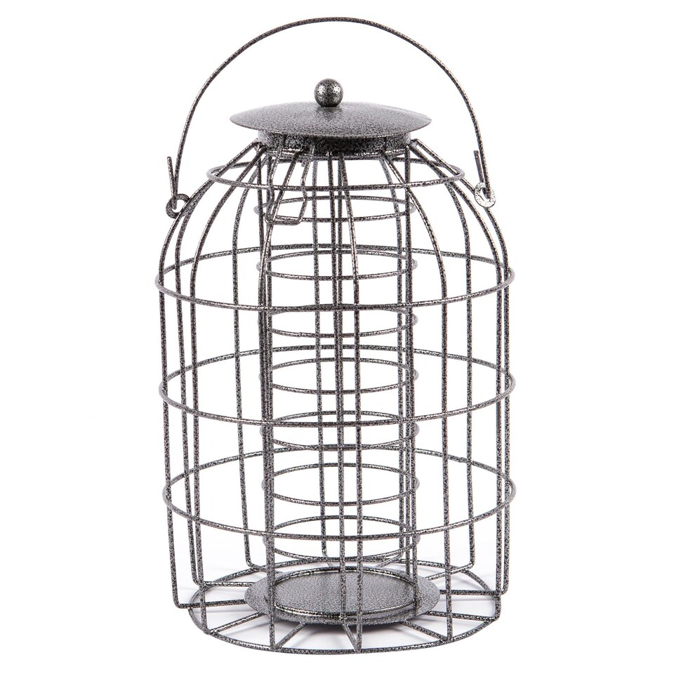 image 1 of Redwood Squirrel-Proof Metal Fatball Bird Feeder - Grey