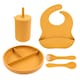 image 1 of Tiny Dining 4pc Baby Silicone Suction Weaning Set - Ochre