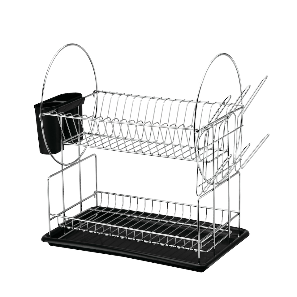 image 1 of DDCAT201PPBK-Casa - Catania 201 Dish Drainer 2 Tier Black | Silver
