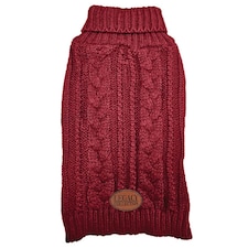 HugglePets Legacy Cable Knit Dog Jumper Red | XS