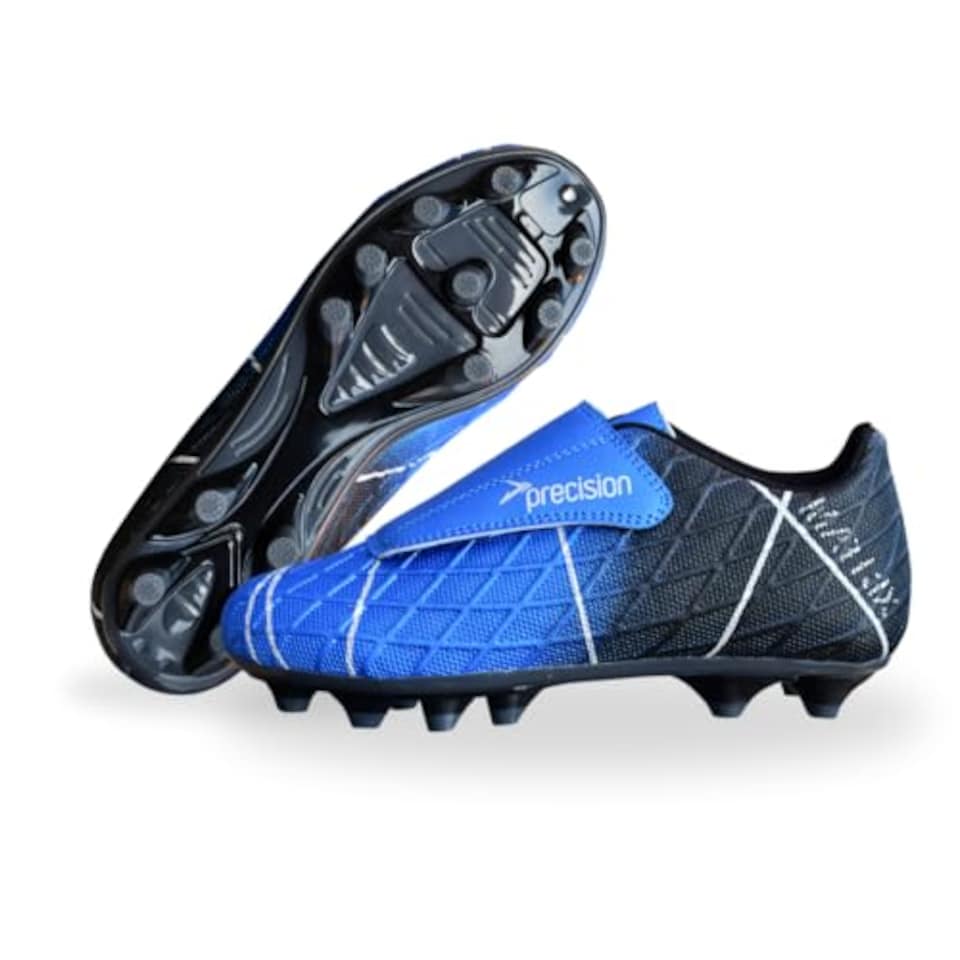 image 1 of Precision Matrix Firm Ground Football Boots, Kids Laceless Secure Fit, Comfortable, Durable, Ideal For Junior Footballers, Blue, Size 9 UK Child