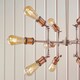 image 3 of Hal Large Industrial Style Multi Arm Pendant Light, Aged Pewter & Copper with Adjustable Heads