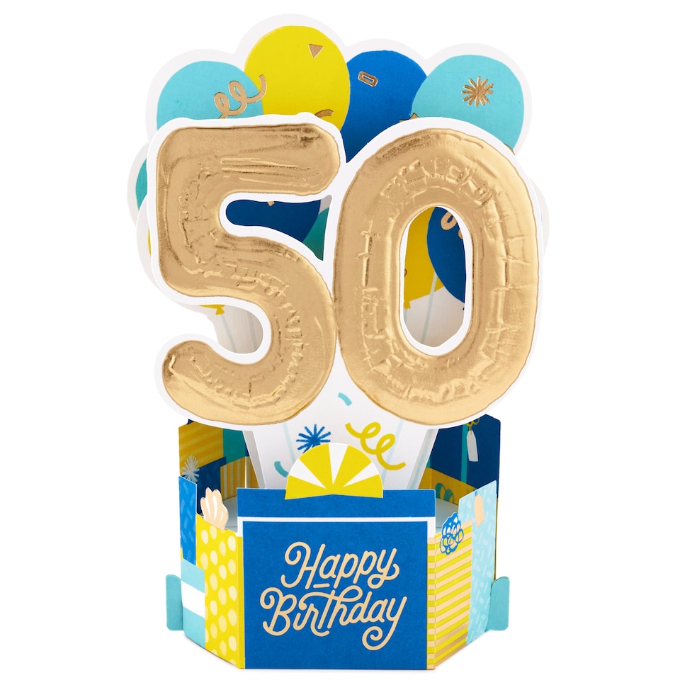 image 1 of Hallmark Paper Wonder 50Th Birthday Card - 3D Pop-Up