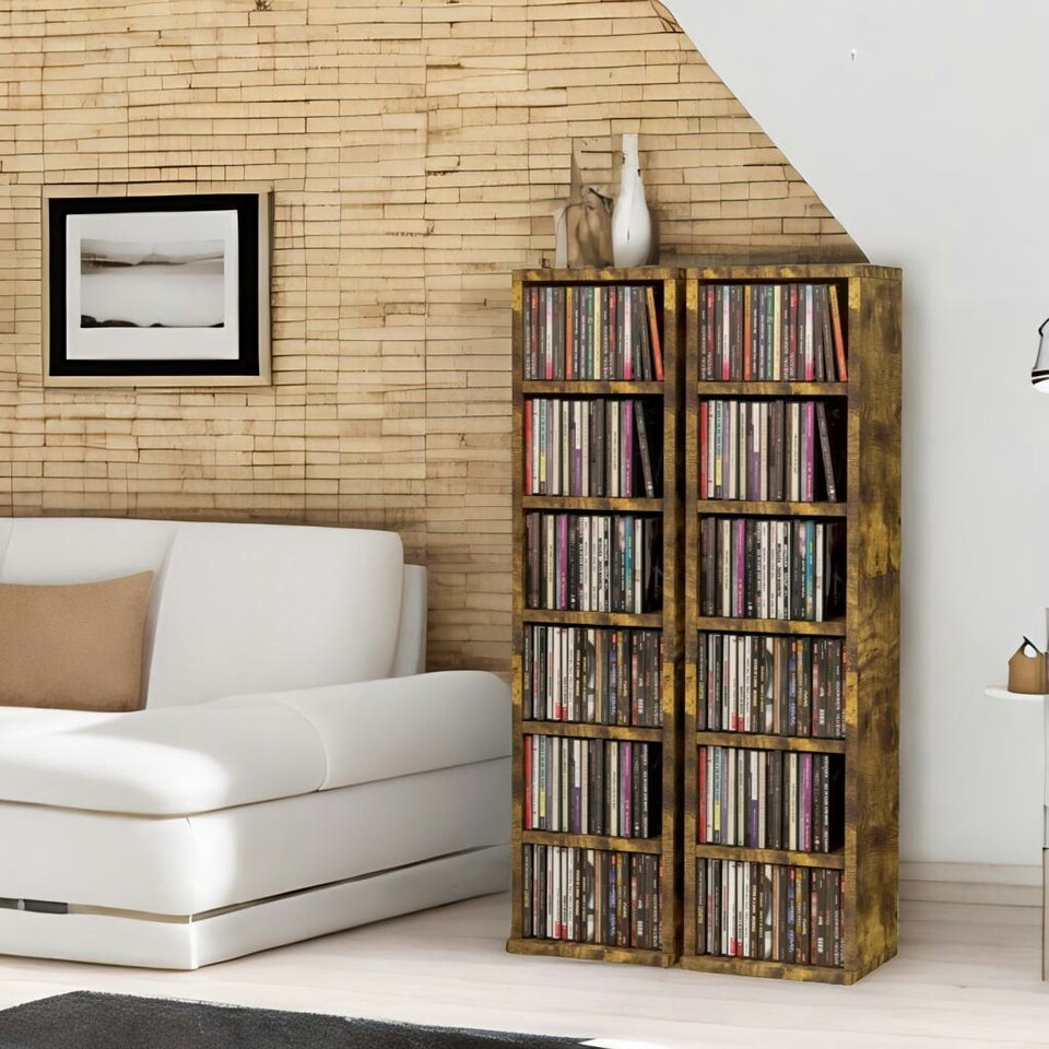 image 1 of 6 Tier Shelves Storage Unit Set Rustic Brown Brown | One Size